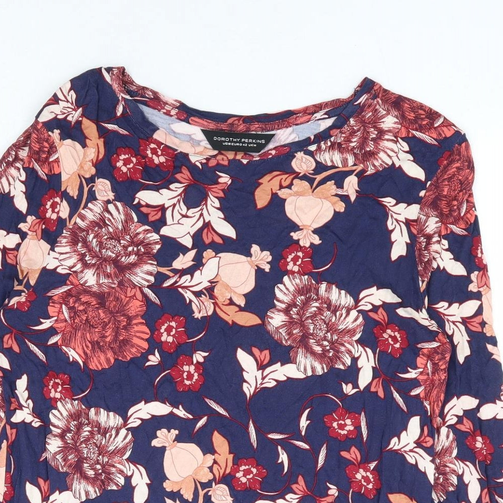 Womens UK Size 14 Dorothy Perkins Blue Basic Blouse
