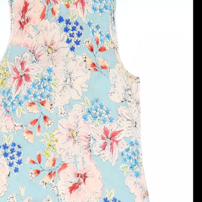 Primark Womens Multicoloured Floral Polyester Tunic Blouse Size 8 Mock Neck - Back Slit