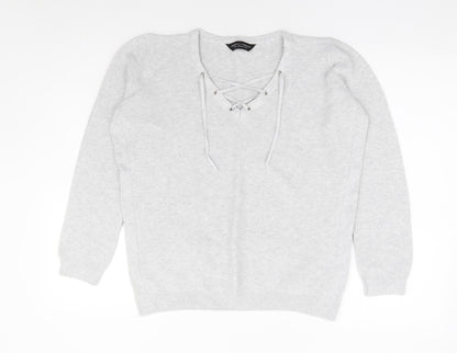 Womens UK Size 12 Dorothy Perkins Grey Pullover Jumper