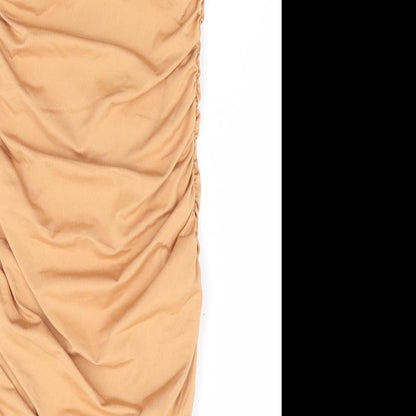 Oh Polly Womens Yellow Polyester Bodycon Size 8 Square Neck Pullover