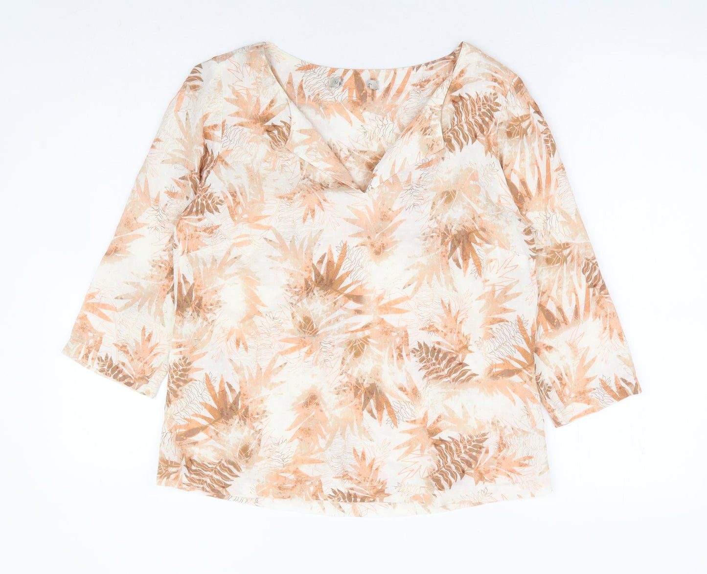 Womens UK Size 10 Marks and Spencer Orange Basic Blouse