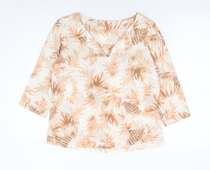 Womens UK Size 10 Marks and Spencer Orange Basic Blouse
