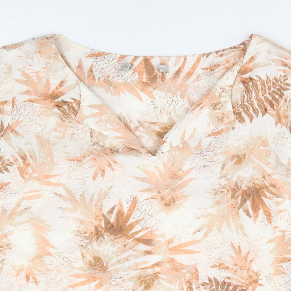Womens UK Size 10 Marks and Spencer Orange Basic Blouse