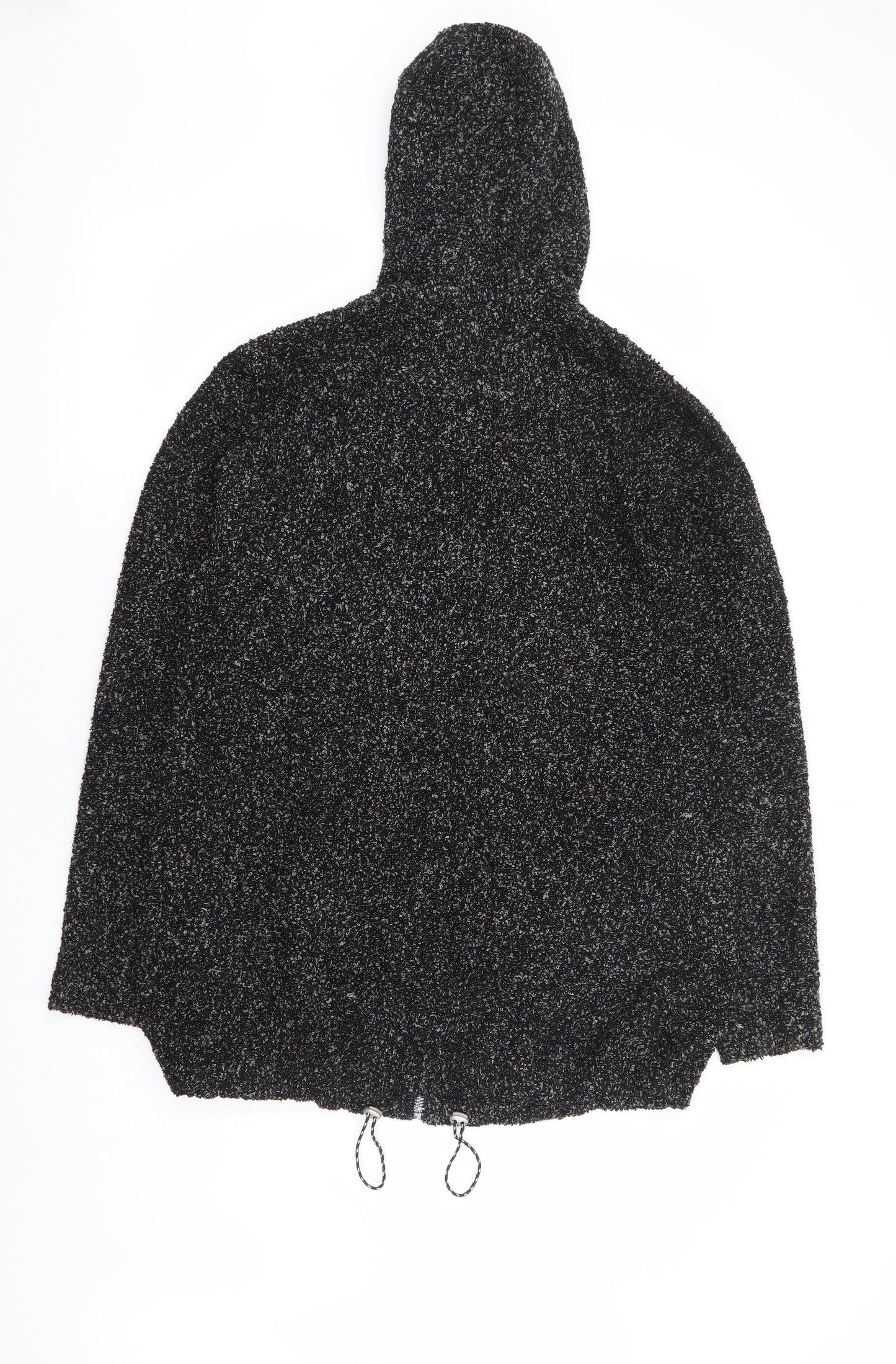 Preworn Womens Black Polyester Full Zip Hoodie Size S Zip