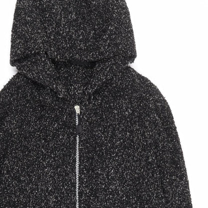 Preworn Womens Black Polyester Full Zip Hoodie Size S Zip