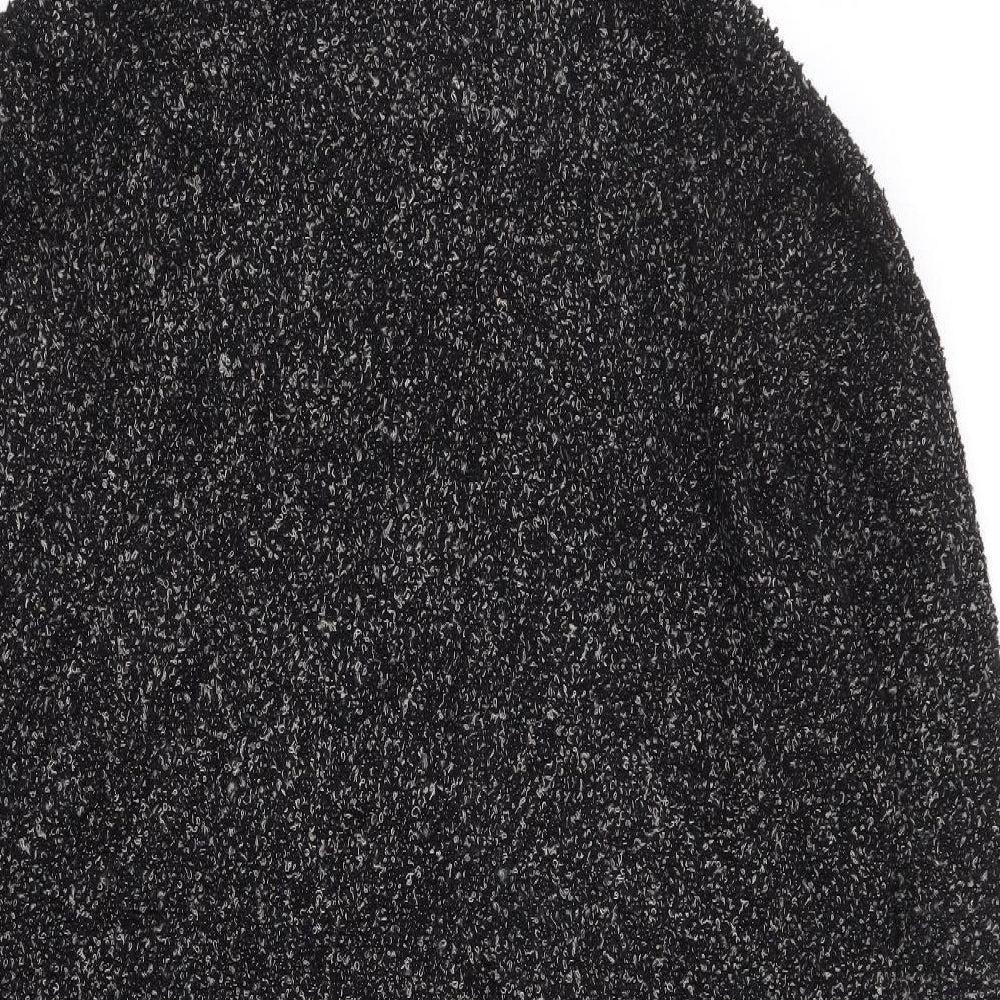 Preworn Womens Black Polyester Full Zip Hoodie Size S Zip