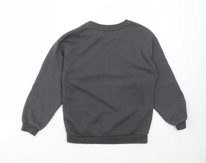 Primark Girls Grey Cotton Pullover Sweatshirt Size 10-11 Years Pullover - New York, Paris, London, Rainbow
