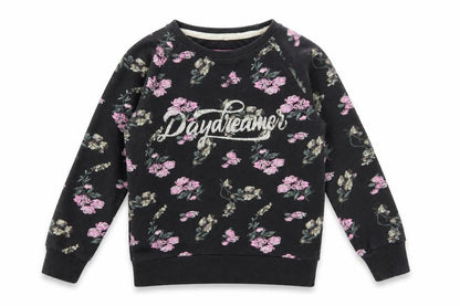 Young Dimension Girls Multicoloured Floral Cotton Pullover Sweatshirt Size 10-11 Years Pullover - Daydreamer