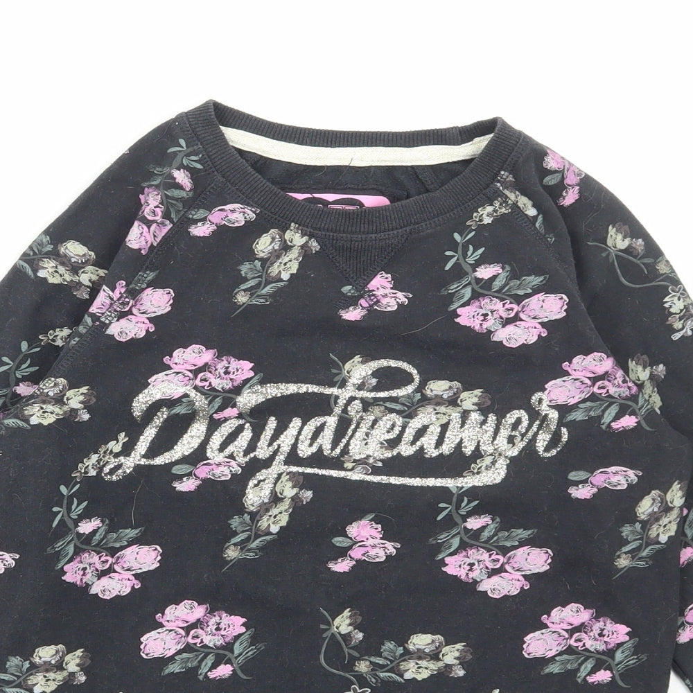 Young Dimension Girls Multicoloured Floral Cotton Pullover Sweatshirt Size 10-11 Years Pullover - Daydreamer