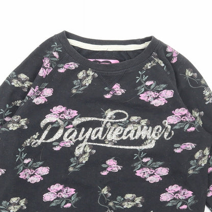 Young Dimension Girls Multicoloured Floral Cotton Pullover Sweatshirt Size 10-11 Years Pullover - Daydreamer