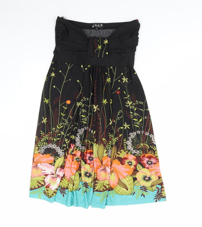 Stella Womens Multicoloured Floral Polyester A-Line Size M Off the Shoulder Pullover