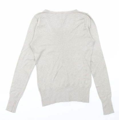 George Womens Beige Scoop Neck Viscose Pullover Jumper Size 10