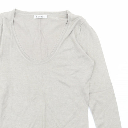 George Womens Beige Scoop Neck Viscose Pullover Jumper Size 10