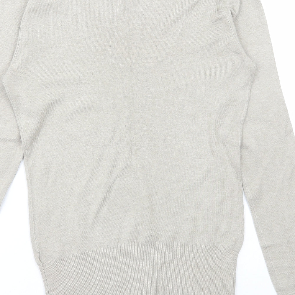 George Womens Beige Scoop Neck Viscose Pullover Jumper Size 10