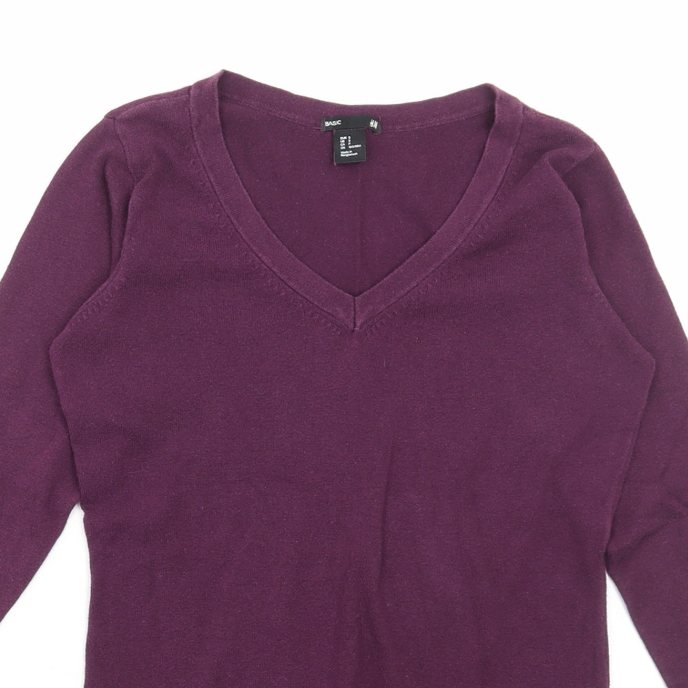 Womens UK Size S H&M Purple Pullover Jumper