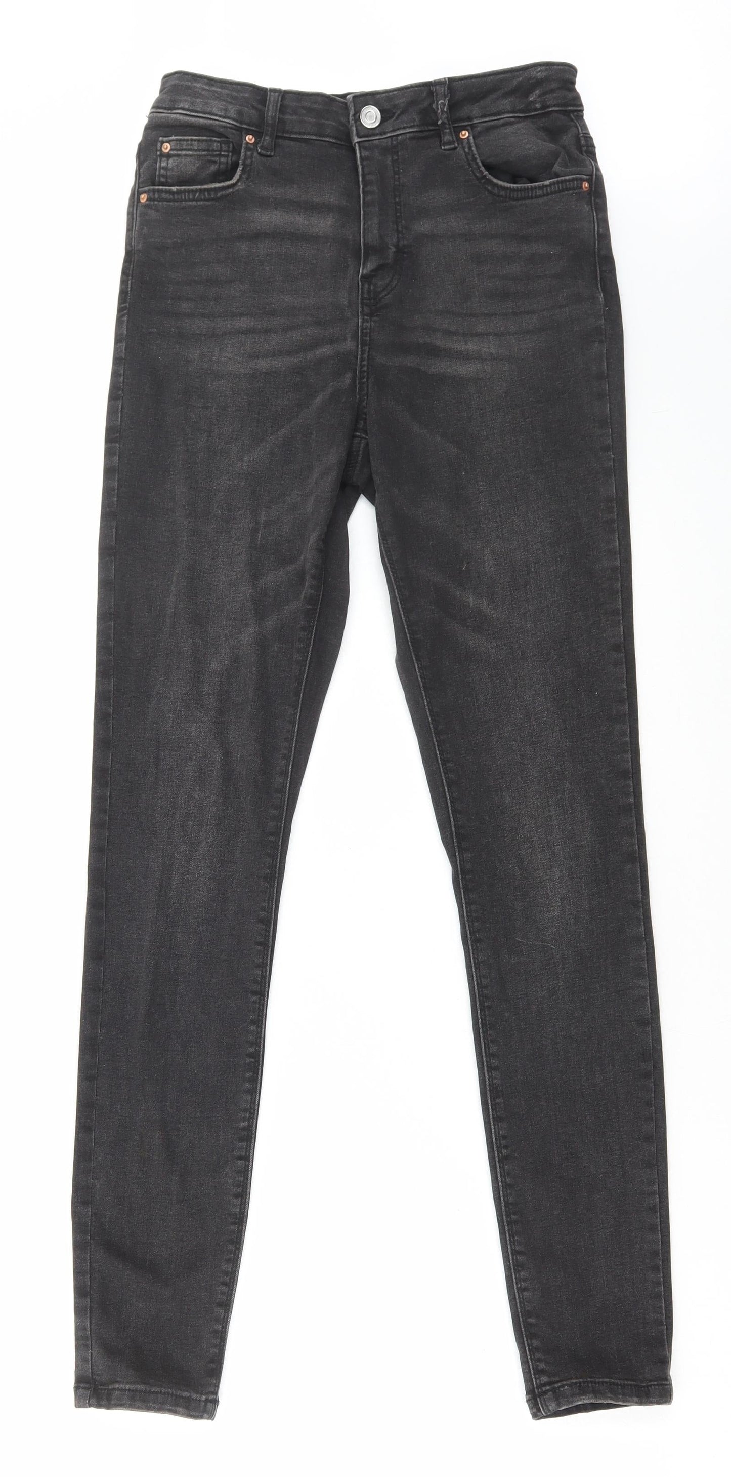 Denim & Co. Womens Black Cotton Skinny Jeans Size 12 L30 in Regular Button