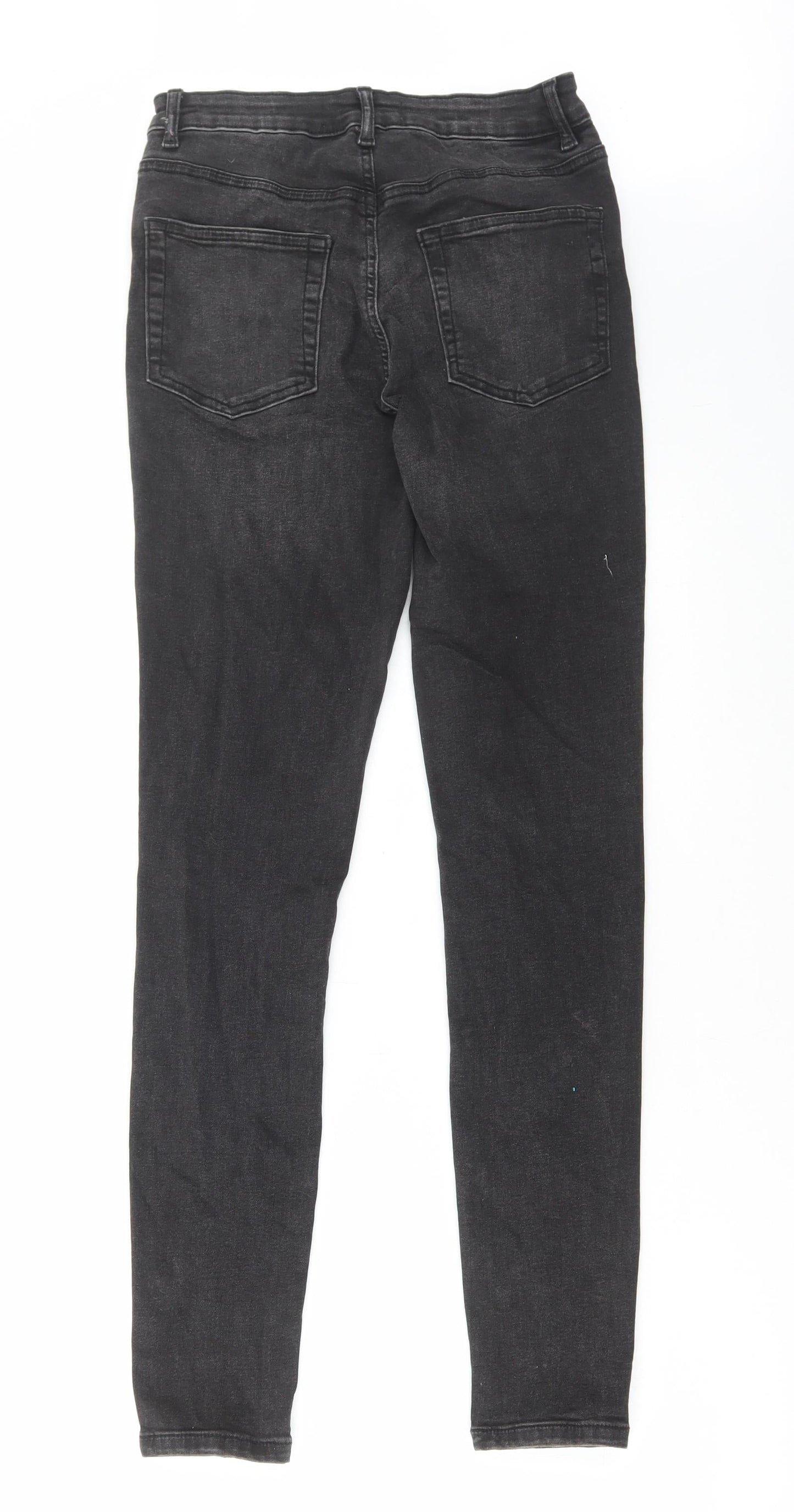 Denim & Co. Womens Black Cotton Skinny Jeans Size 12 L30 in Regular Button