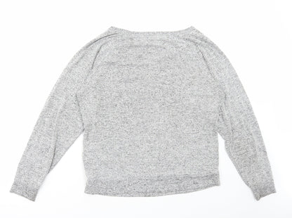 Primark Womens Grey Boat Neck Viscose Pullover Jumper Size M
