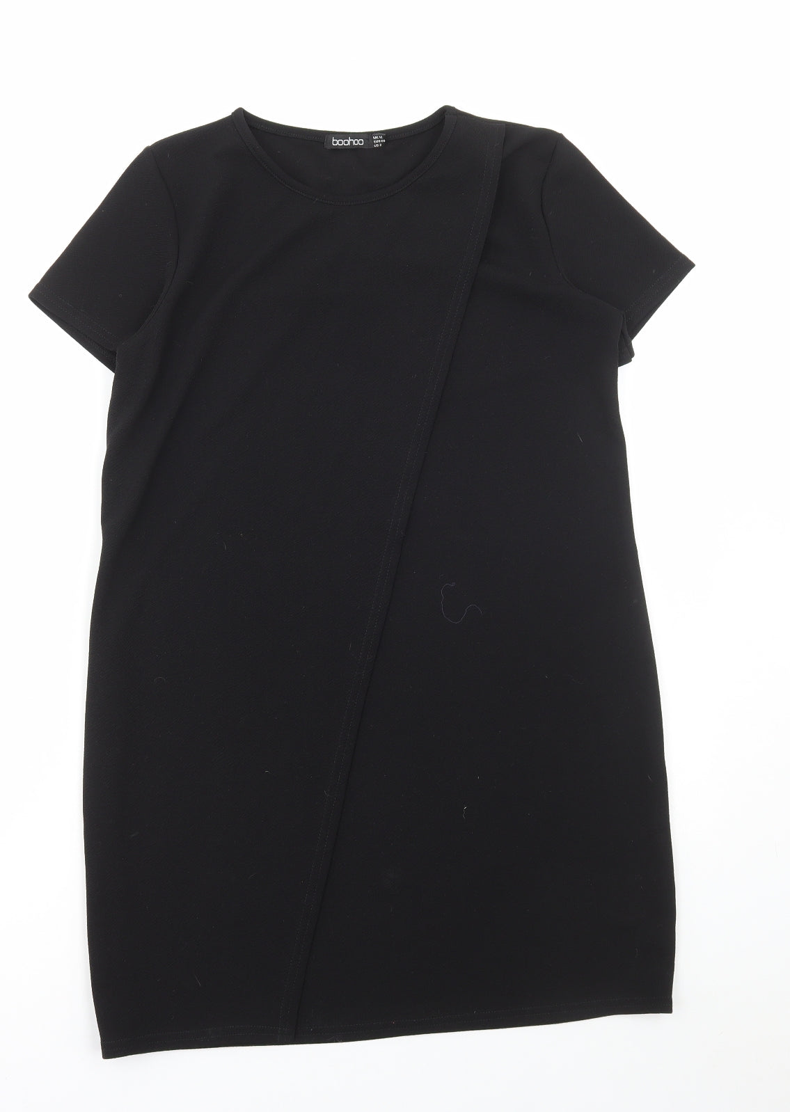 Boohoo Womens Black Polyester A-Line Size 12 Round Neck Pullover