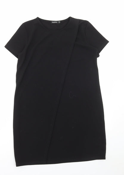 Boohoo Womens Black Polyester A-Line Size 12 Round Neck Pullover