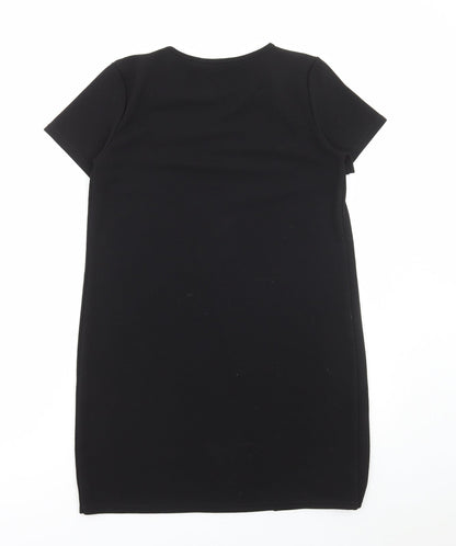 Boohoo Womens Black Polyester A-Line Size 12 Round Neck Pullover