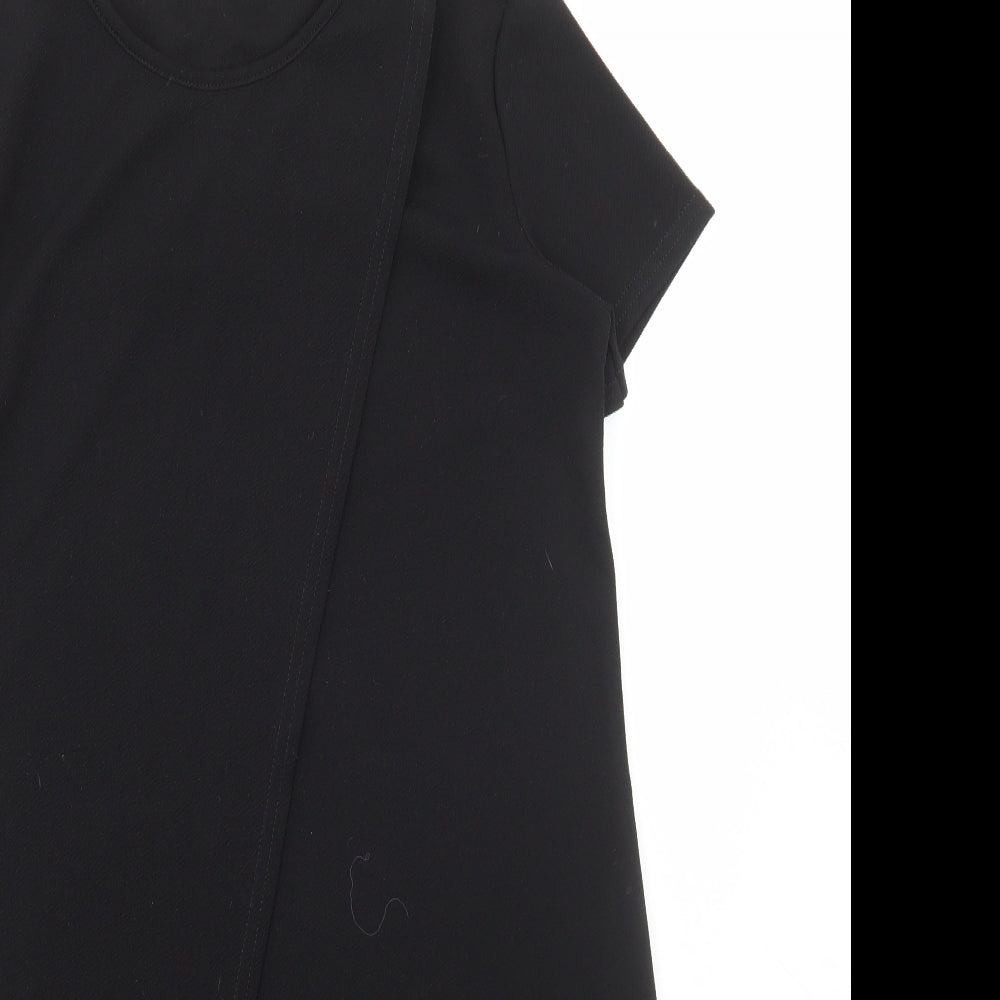 Boohoo Womens Black Polyester A-Line Size 12 Round Neck Pullover