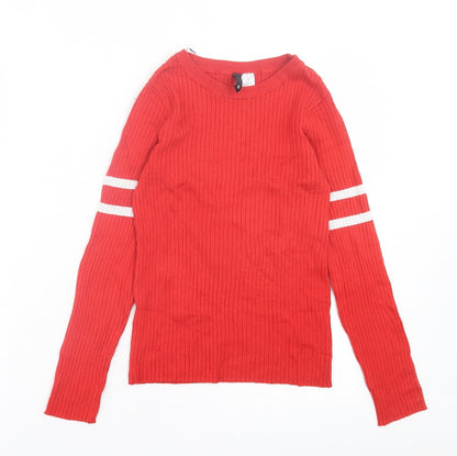 Womens UK Size S H&M Red Pullover Jumper