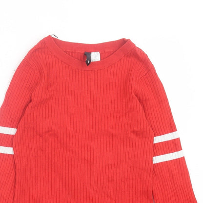 Womens UK Size S H&M Red Pullover Jumper