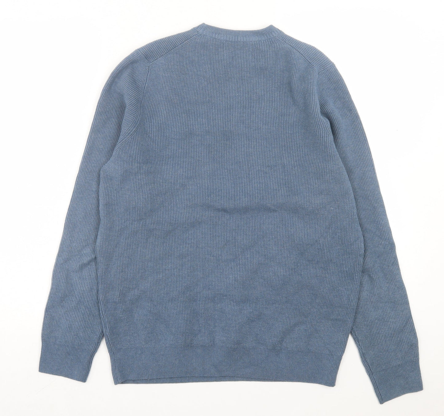 Marks and Spencer Mens Blue Crew Neck Polyester Pullover Jumper Size M