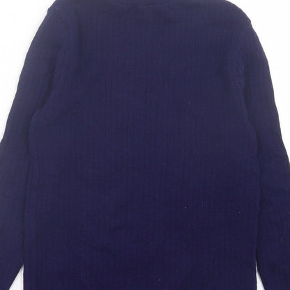Atmosphere Womens Blue Crew Neck Acrylic Pullover Jumper Size 8