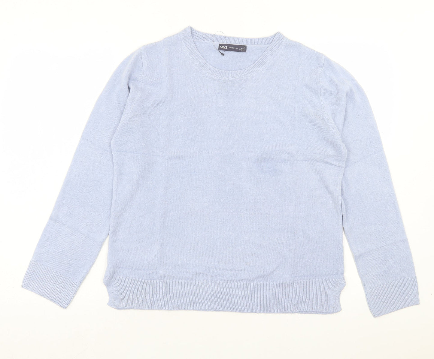 Womens UK Size 14 Marks and Spencer Blue Pullover Jumper