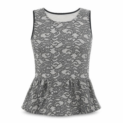 Bloose Womens Black Floral Polyester Basic Tank Size 12 Round Neck