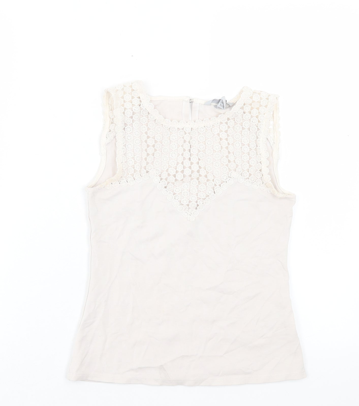 Womens UK Size XS H&M Beige Basic Tank