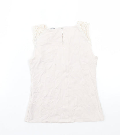 Womens UK Size XS H&M Beige Basic Tank