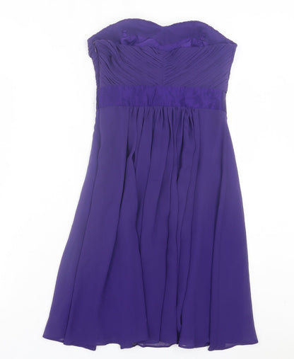 Coast Womens Purple Polyester A-Line Size 8 Sweetheart Zip