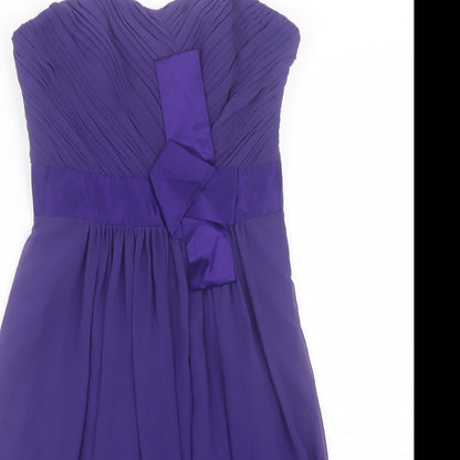 Coast Womens Purple Polyester A-Line Size 8 Sweetheart Zip