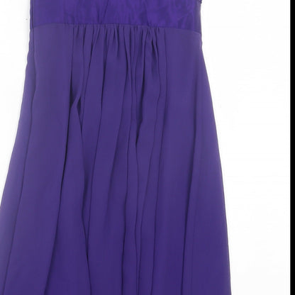 Coast Womens Purple Polyester A-Line Size 8 Sweetheart Zip