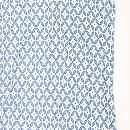Preworn Womens Blue Geometric Polyester A-Line Size M V-Neck Pullover