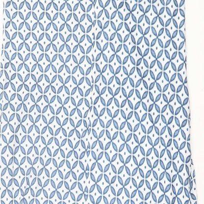 Preworn Womens Blue Geometric Polyester A-Line Size M V-Neck Pullover