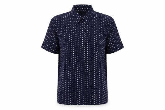 Principles Womens Blue Polka Dot Polyester Basic Button-Up Size 12 Collared
