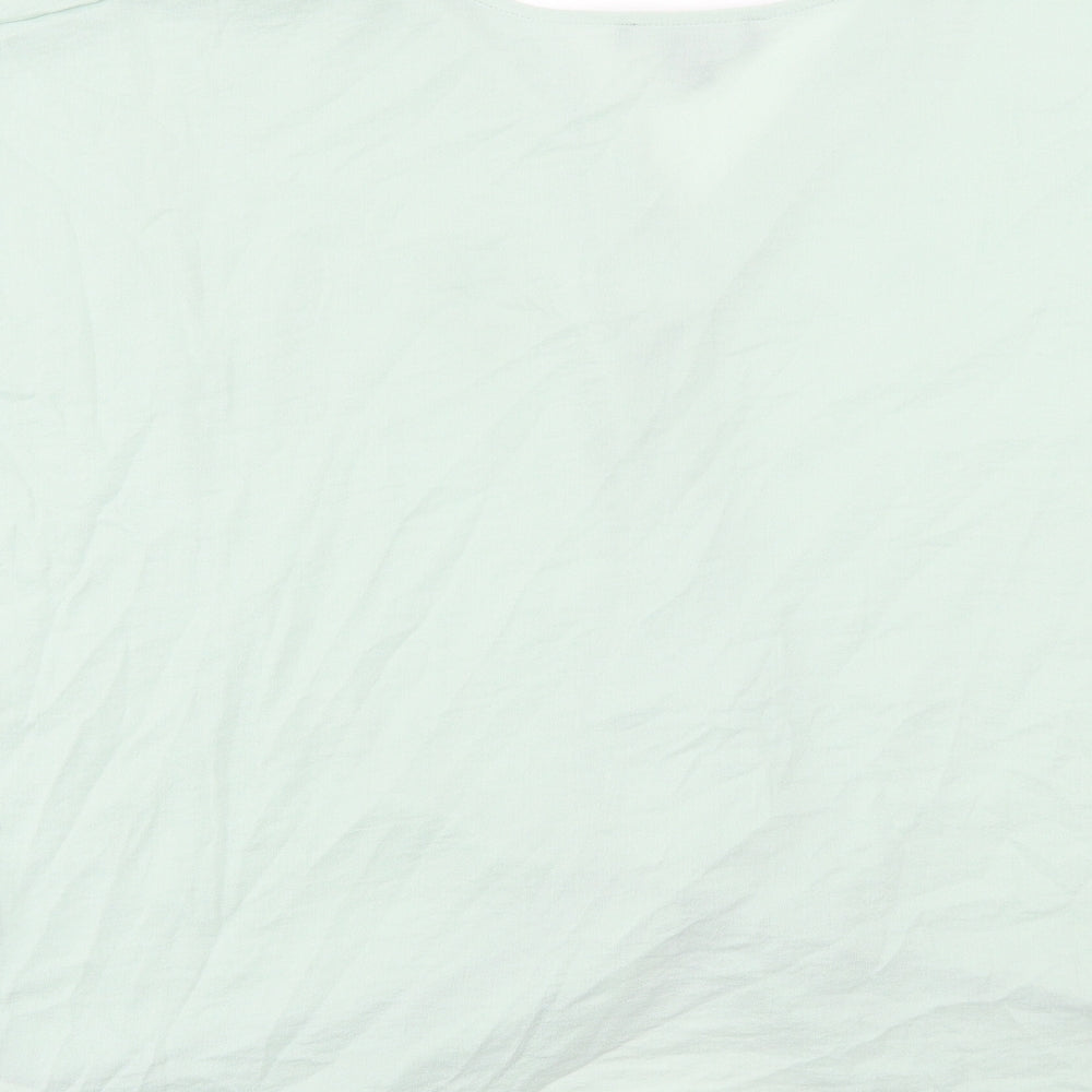 Primark Womens Green Polyester Basic T-Shirt Size 18 V-Neck