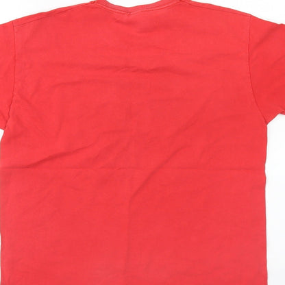Fruit of the Loom Boys Red Cotton Basic T-Shirt Size 12-13 Years Round Neck Pullover - Gareth Bale