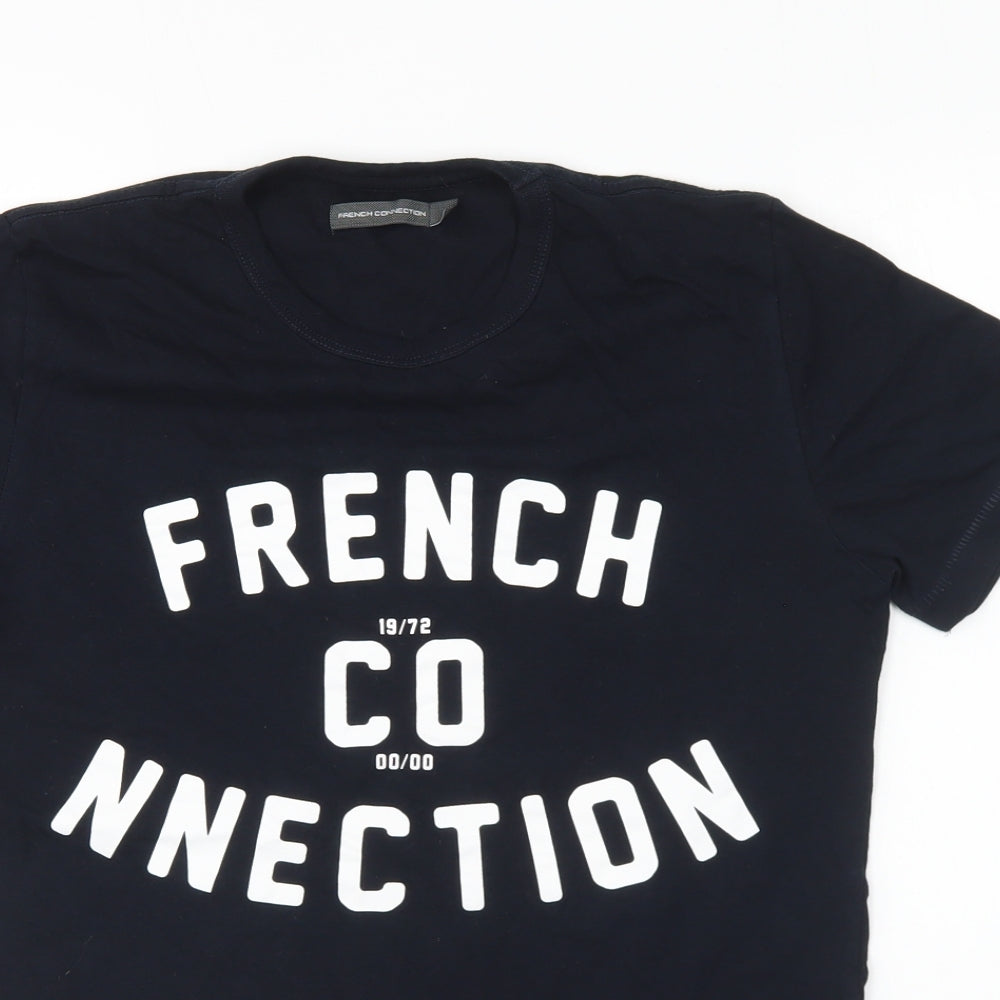 Womens UK Size S French Connection Blue Basic T-Shirt