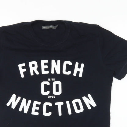 Womens UK Size S French Connection Blue Basic T-Shirt