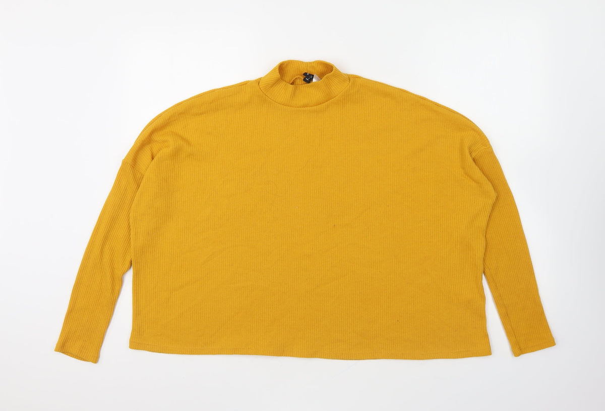 Womens UK Size L Divided Yellow Pullover Jumper