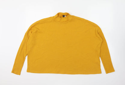 Womens UK Size L Divided Yellow Pullover Jumper