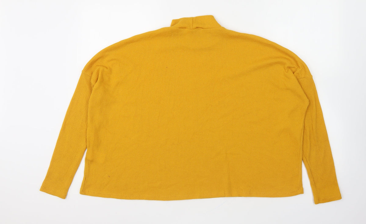 Womens UK Size L Divided Yellow Pullover Jumper