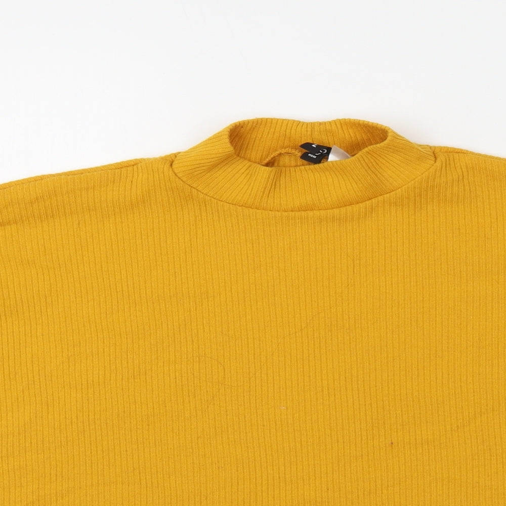 Womens UK Size L Divided Yellow Pullover Jumper
