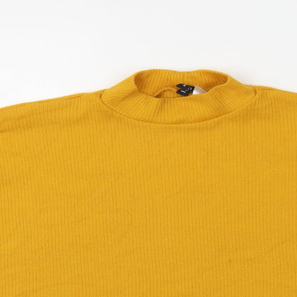 Womens UK Size L Divided Yellow Pullover Jumper