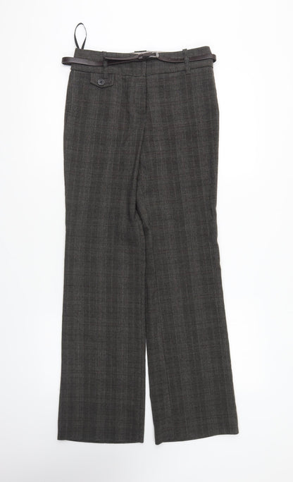 NEXT Mens Green Plaid Polyester Trousers Size 60 L28 in Regular Button